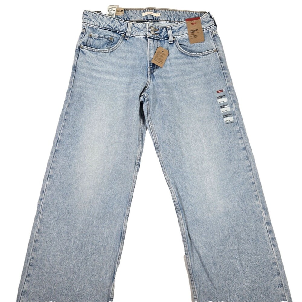 Levi's Superlow Loose Jeans Light Wash Blue Denim Women's Size 32x32 New
